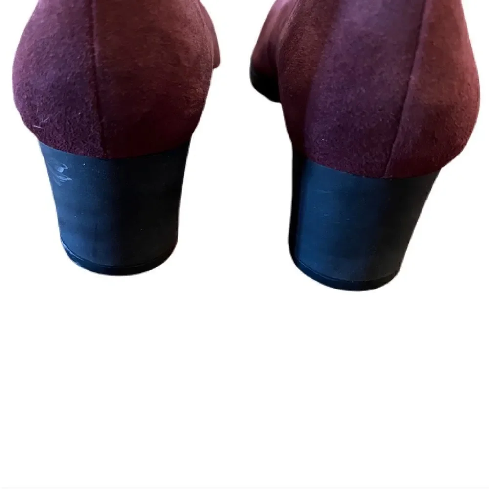 Rockport Heels, Suede, Wine Colored, Block Heel. Size 10M. Great Used Cond!!